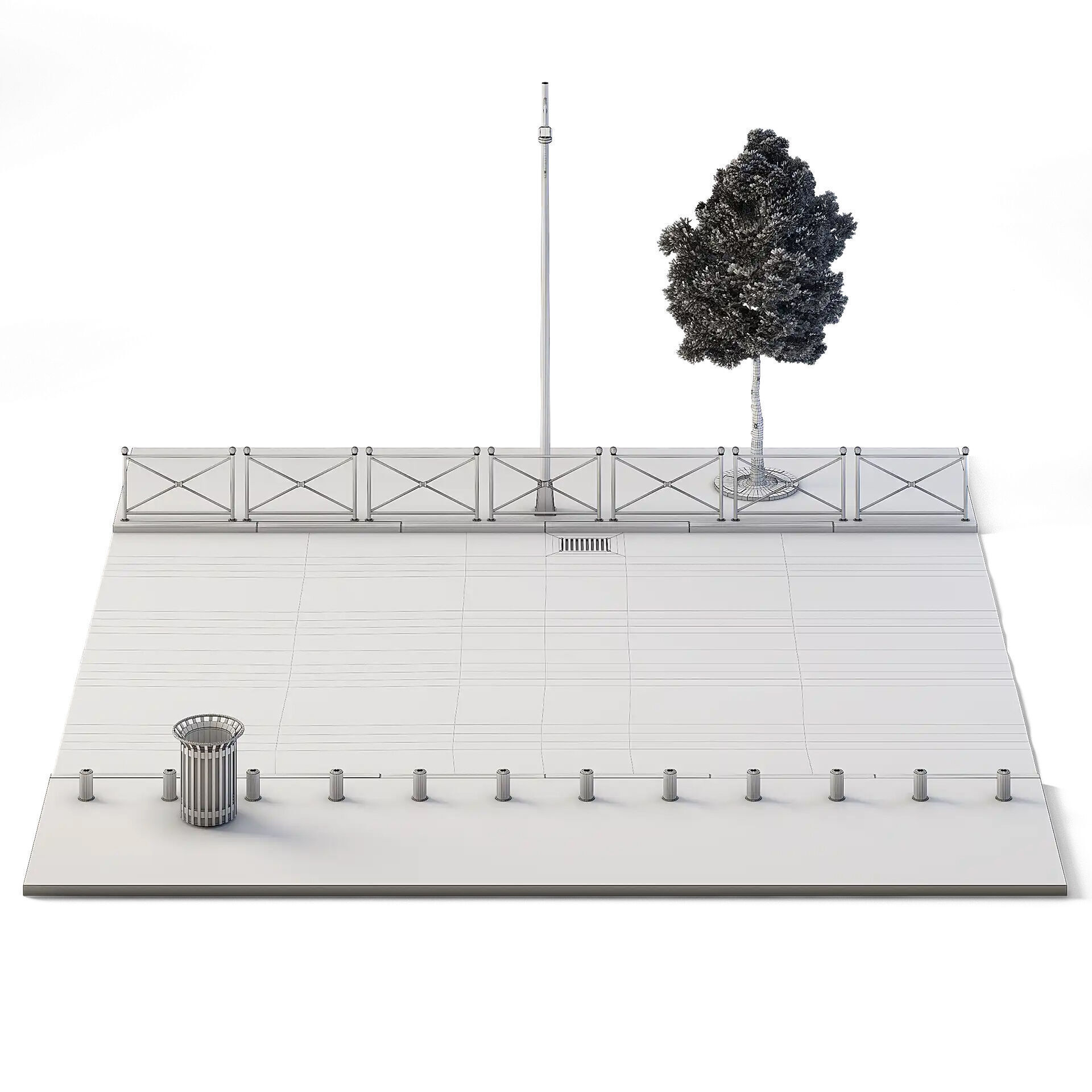 Street Set 12m x 14m Low-poly 3D model_5