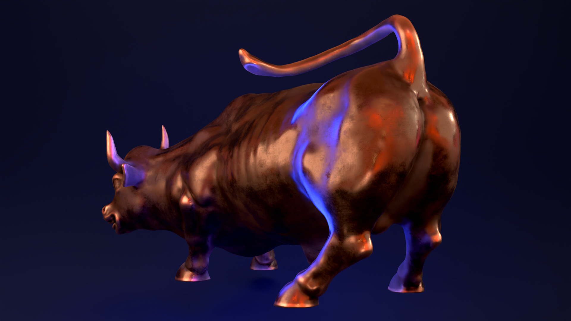 Wall Street Charging Bull 3D print model_7