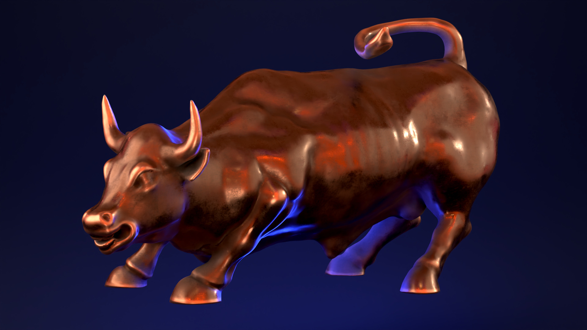 Wall Street Charging Bull 3D print model_3