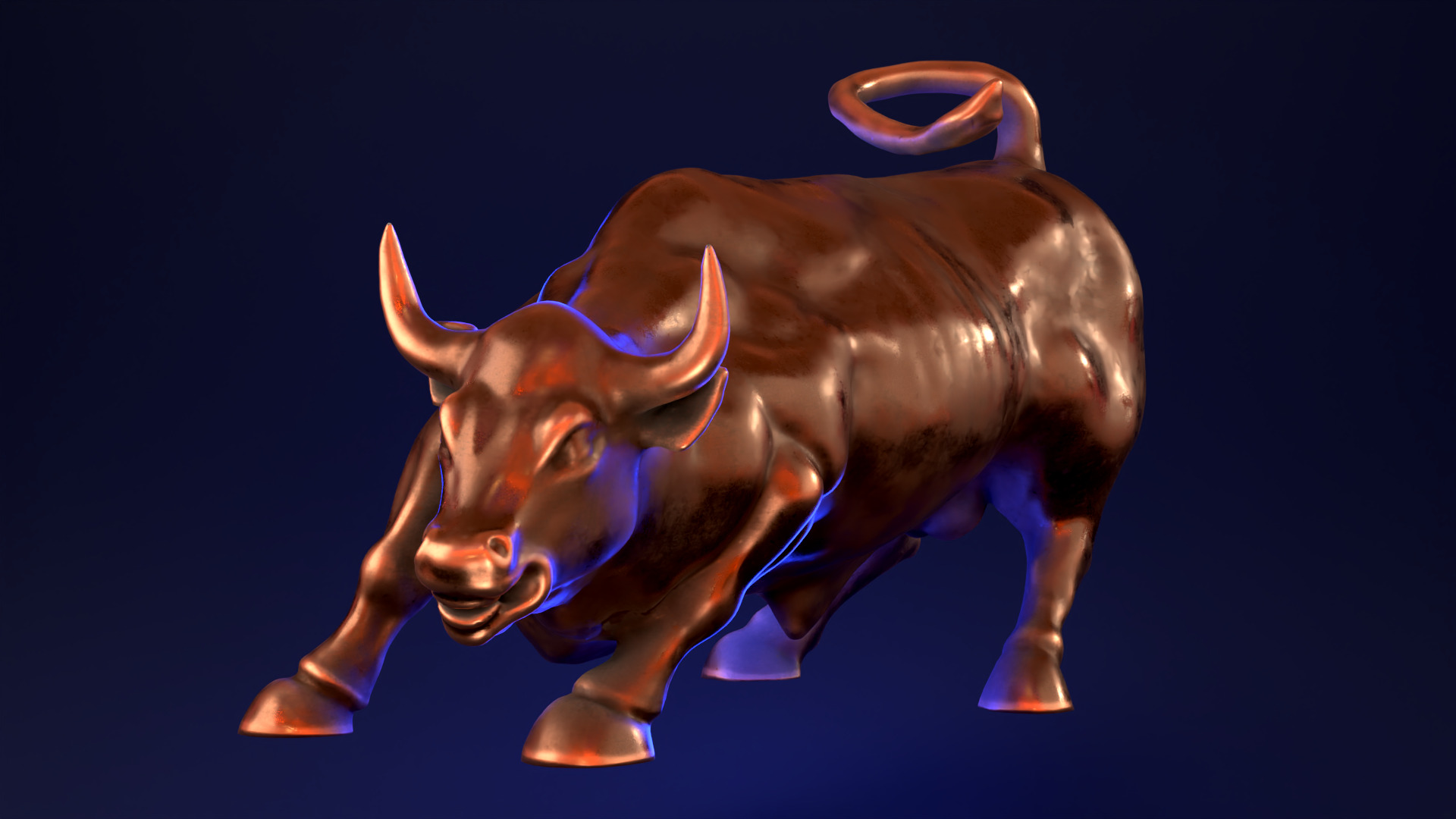 Wall Street Charging Bull 3D print model_1