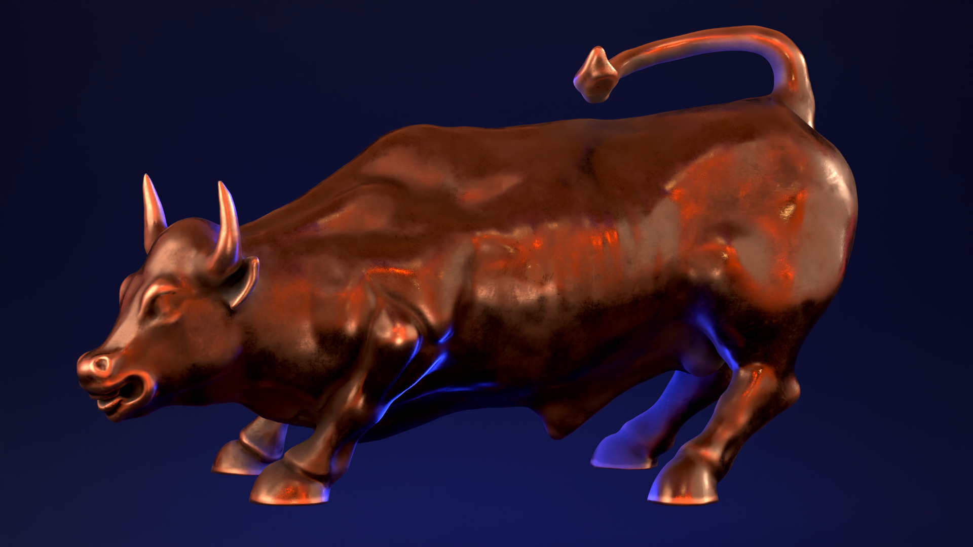 Wall Street Charging Bull 3D print model_4