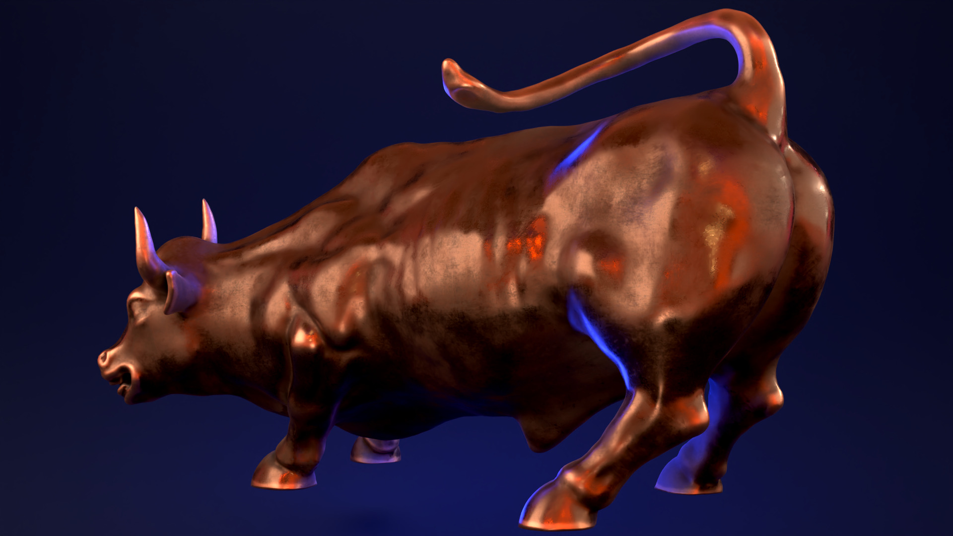 Wall Street Charging Bull 3D print model_6