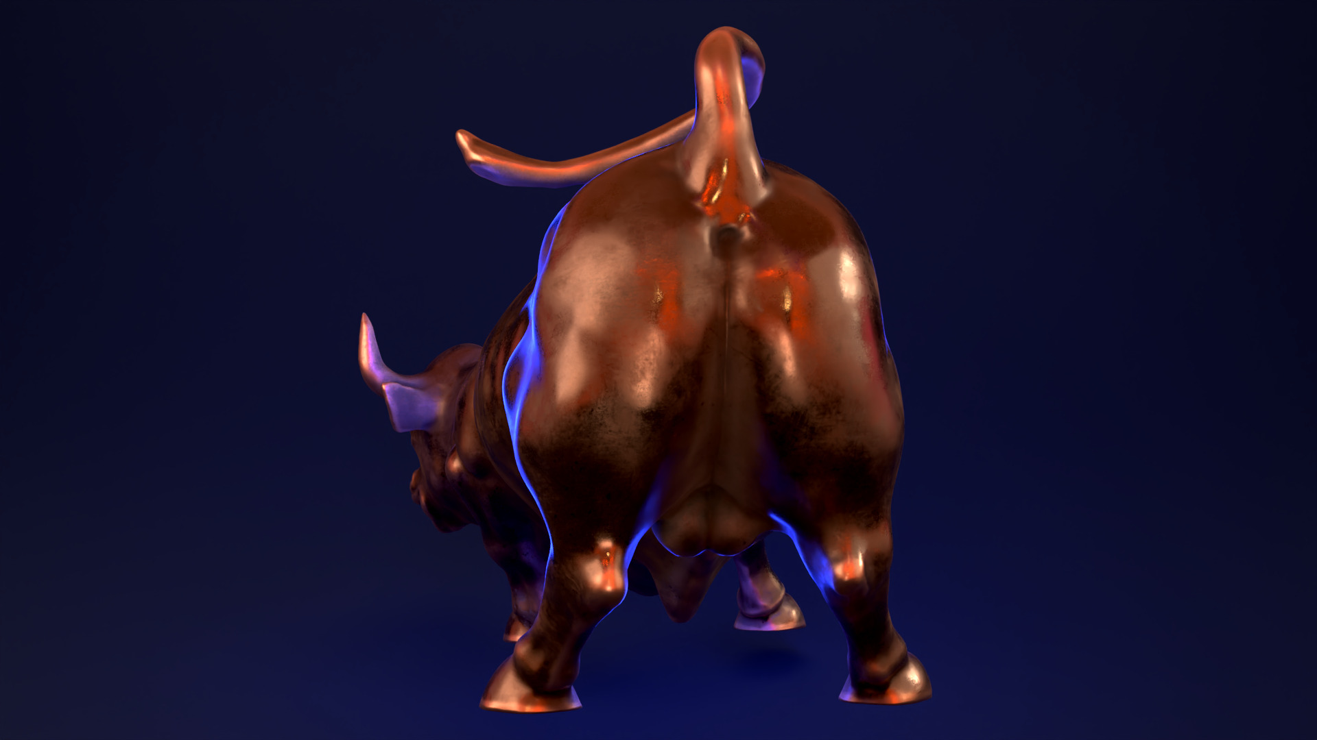 Wall Street Charging Bull 3D print model_9