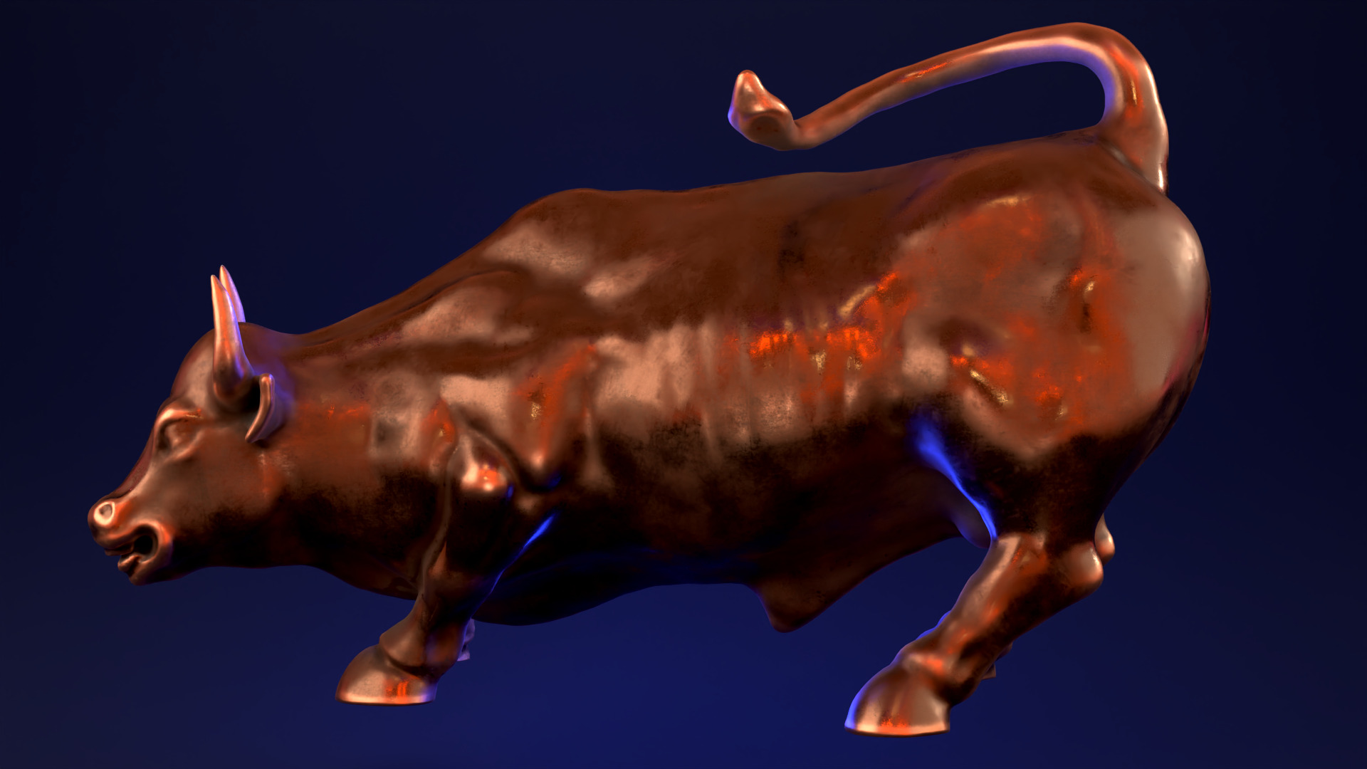 Wall Street Charging Bull 3D print model_5