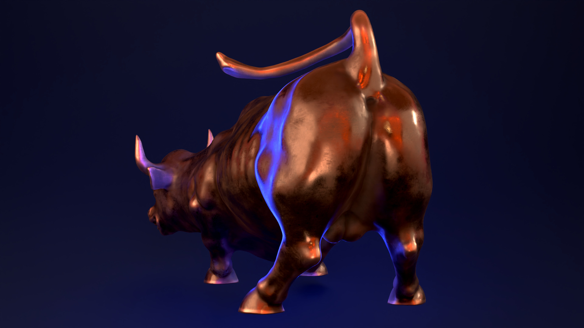 Wall Street Charging Bull 3D print model_8