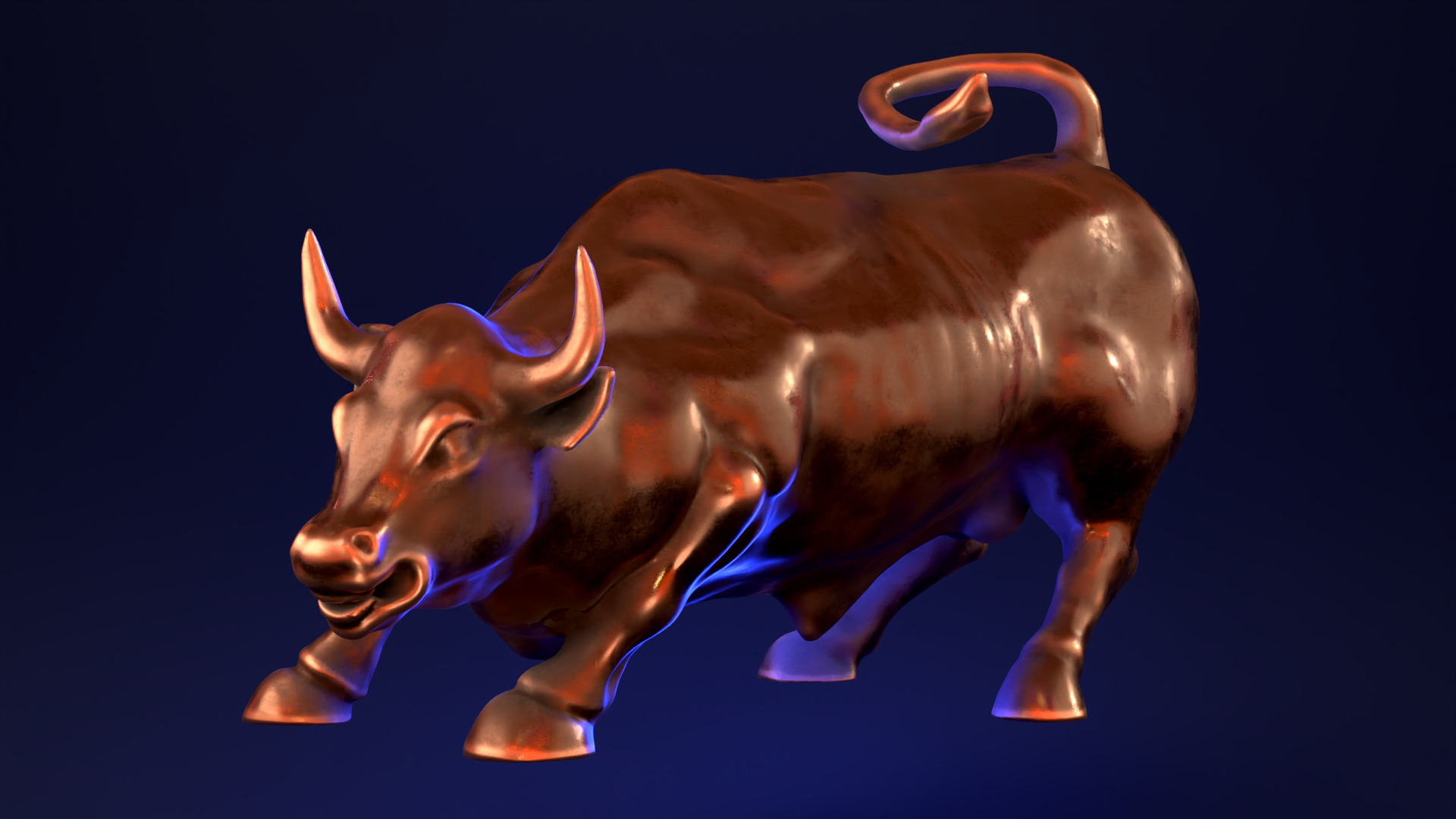 Wall Street Charging Bull 3D print model_2