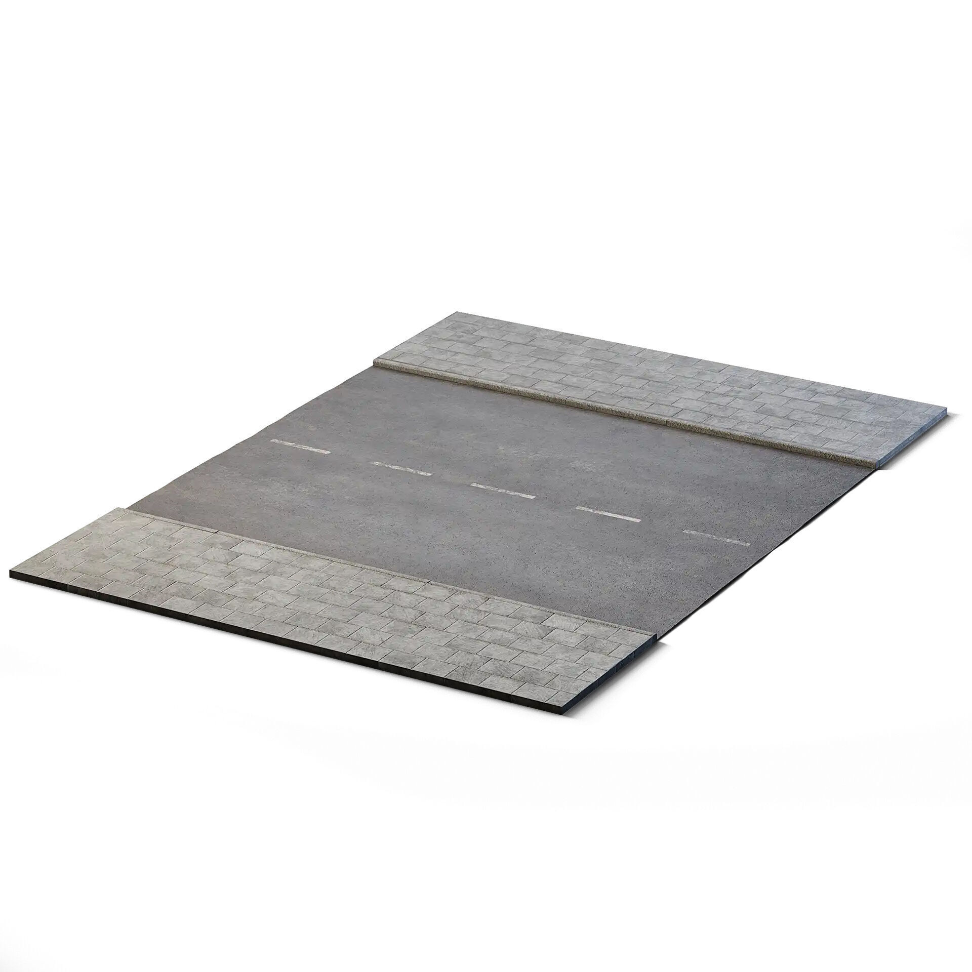 Street 10m x 14m Low-poly 3D model_2