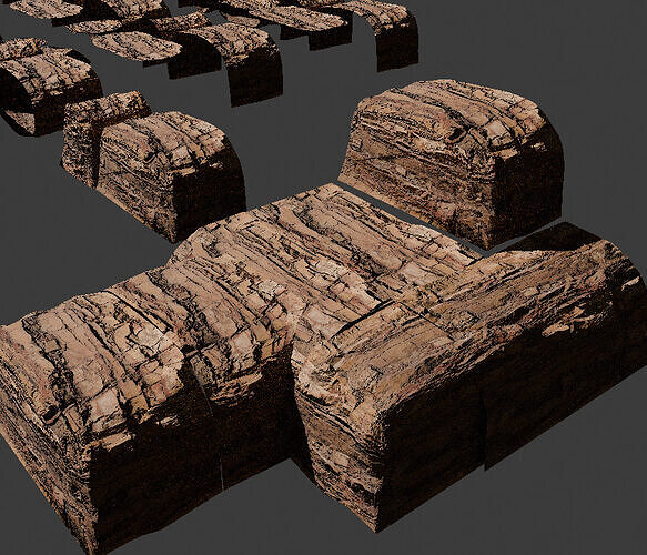 CliffSideAssets Modular Rock Environment Kit Low-poly 3D model