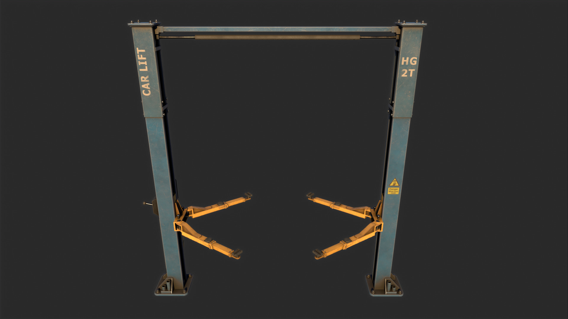 Car Lift Low-poly 3D model_2