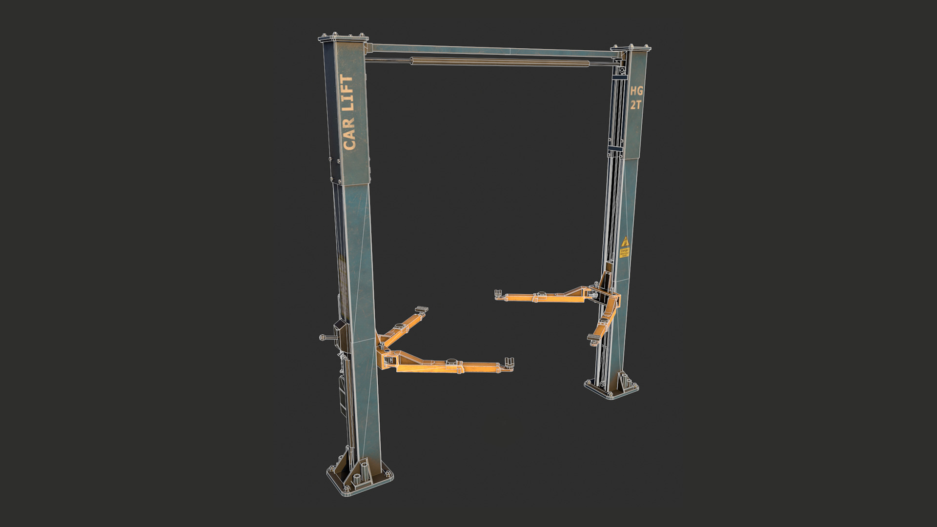 Car Lift Low-poly 3D model_1