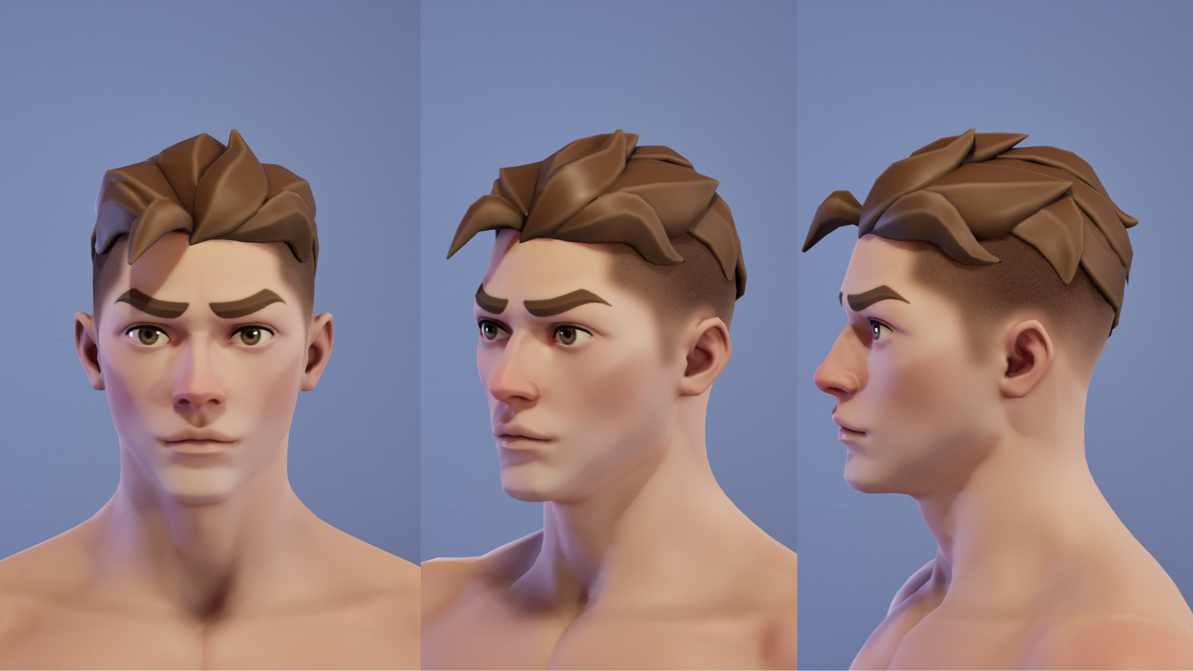 Game character male basemesh Low-poly 3D model_4