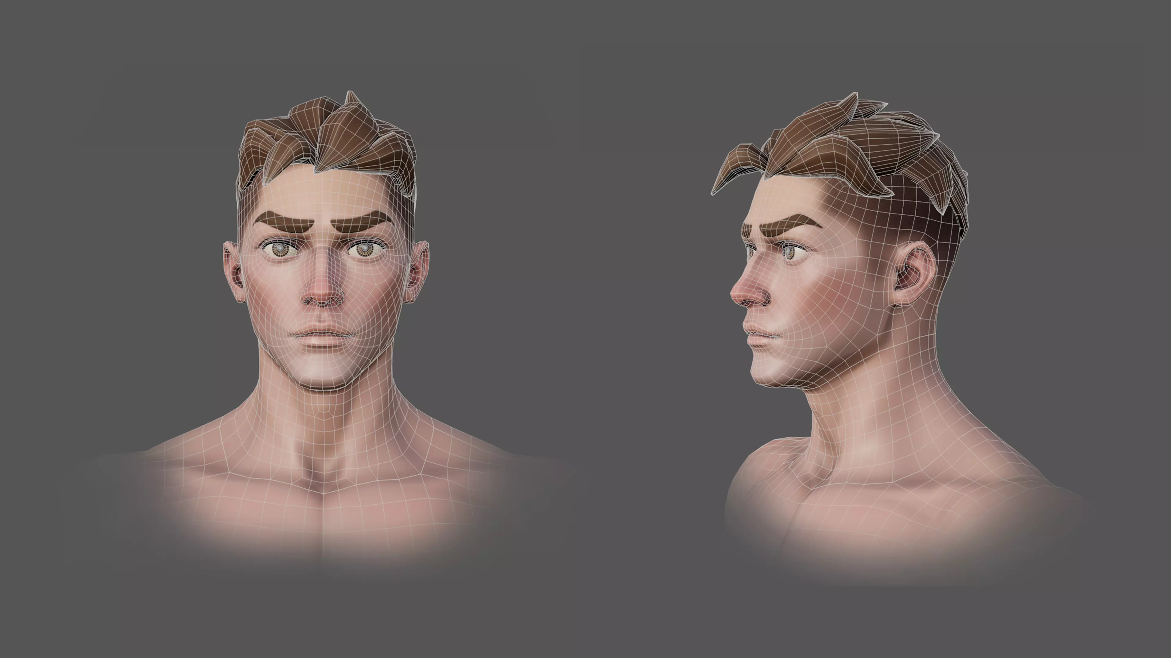 Game character male basemesh Low-poly 3D model_12