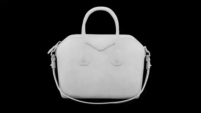 White Female Handbag Low-poly 3D model White Female Handbag Low-poly 3D model