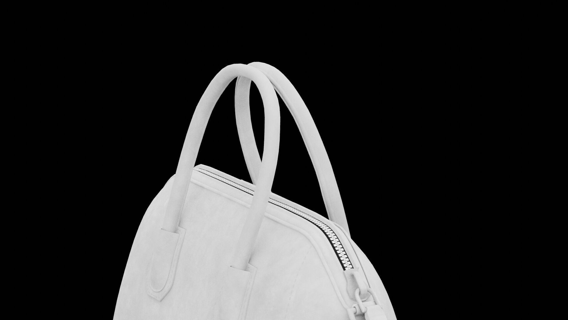 White Female Handbag Low-poly 3D model_3