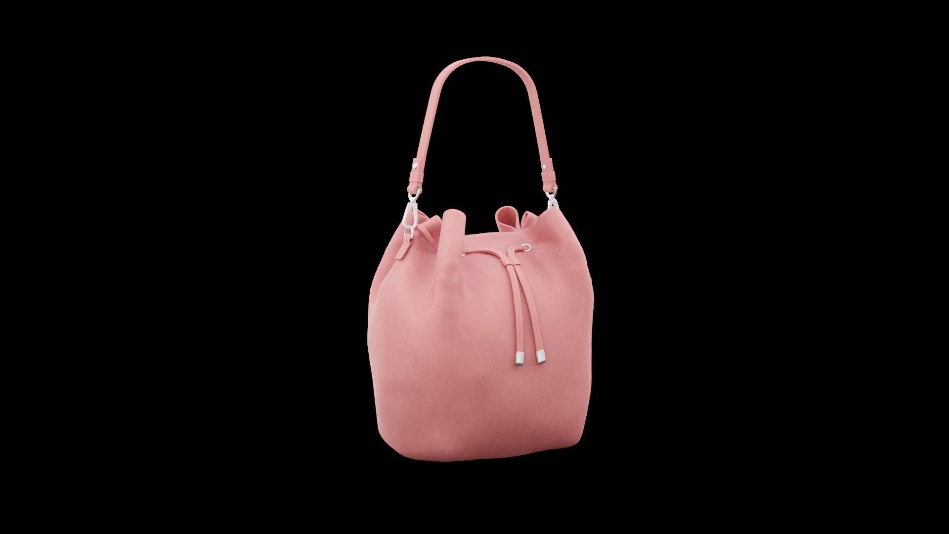Pink Female Handbag Low-poly 3D model_5