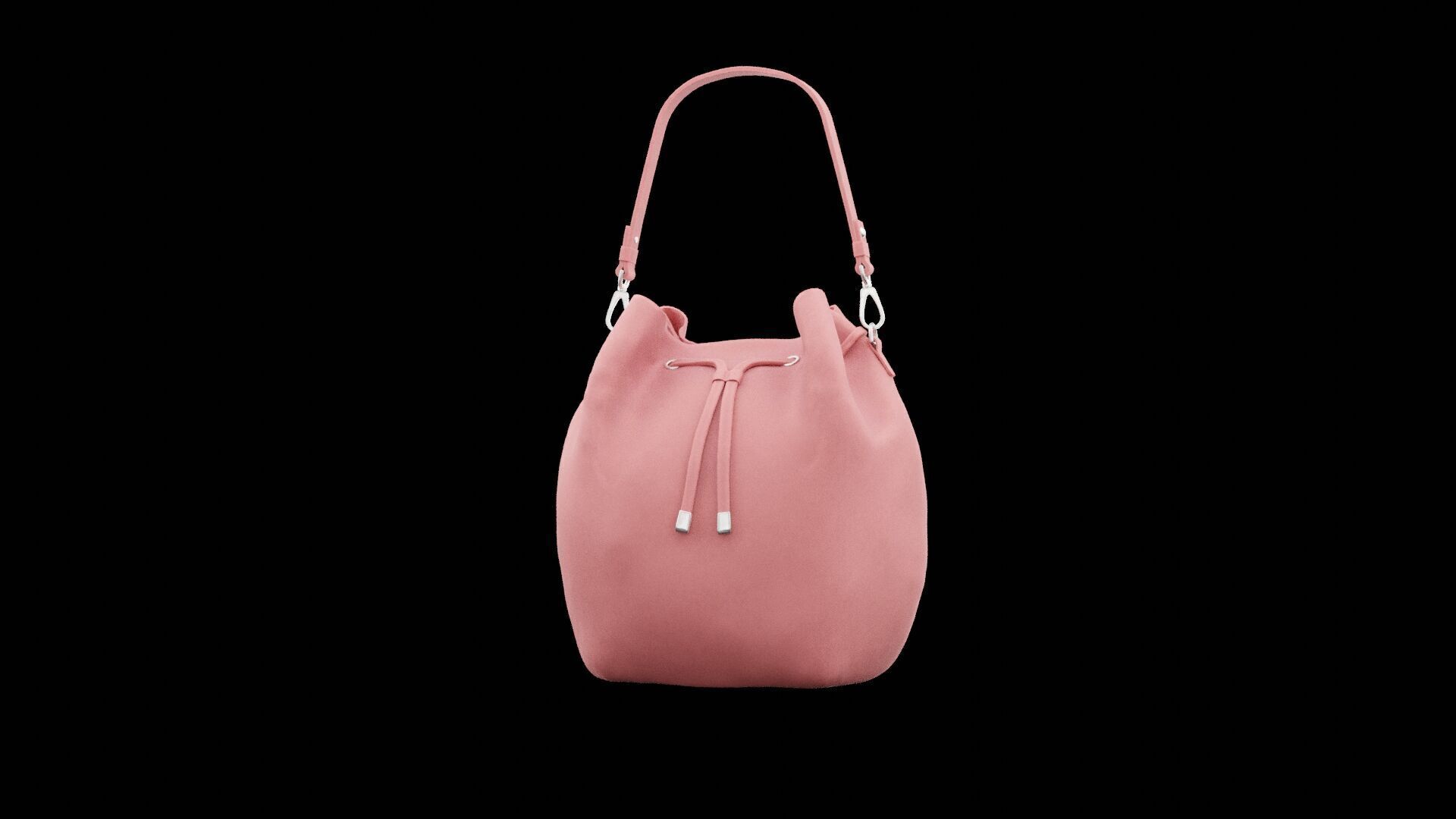 Pink Female Handbag Low-poly 3D model_6