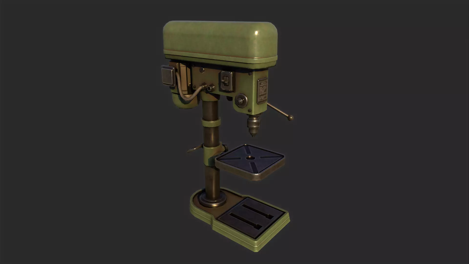 Drill Press Low-poly 3D model_0