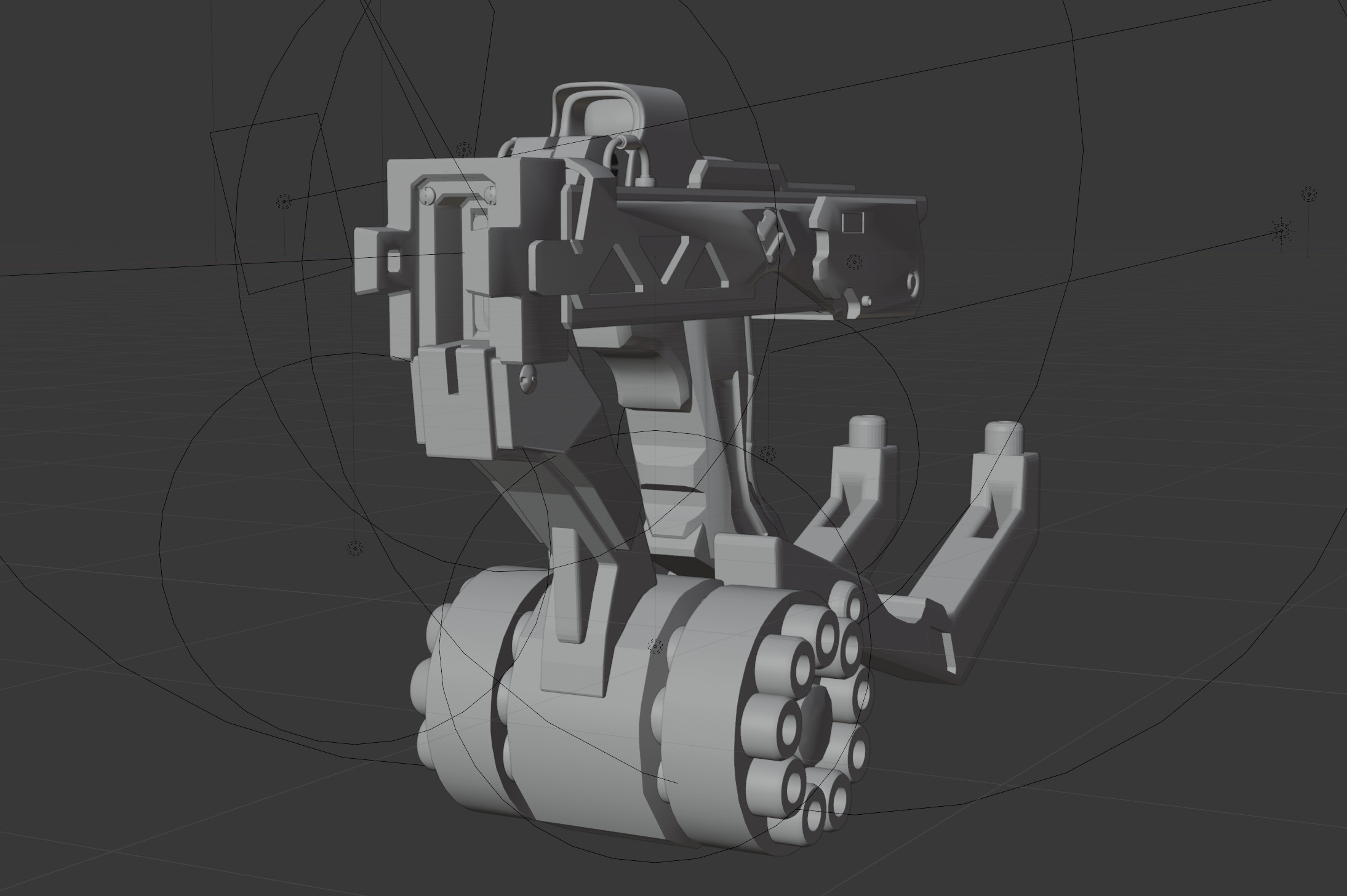 concept  gun Low-poly 3D model_3
