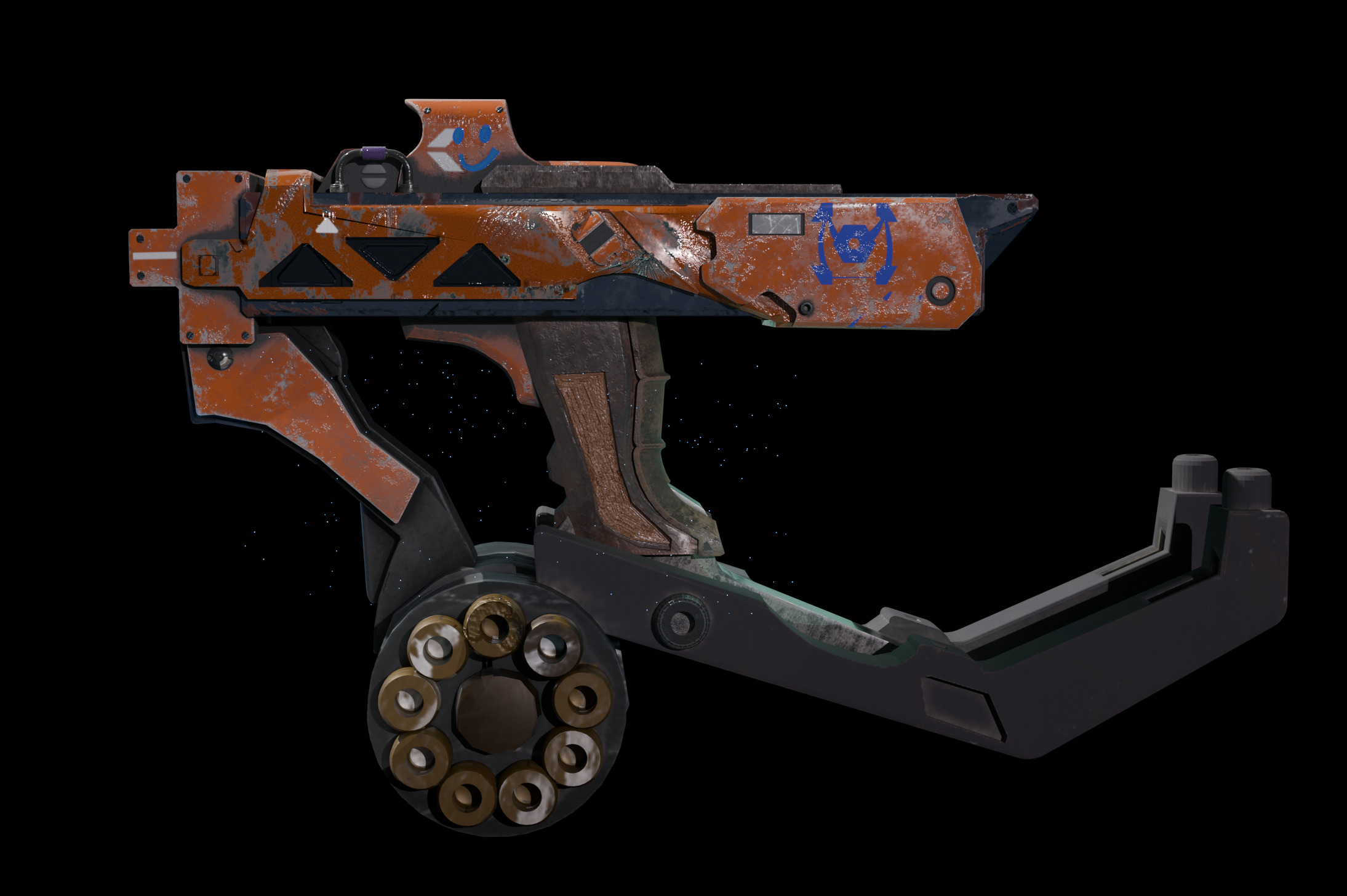 concept  gun Low-poly 3D model_1