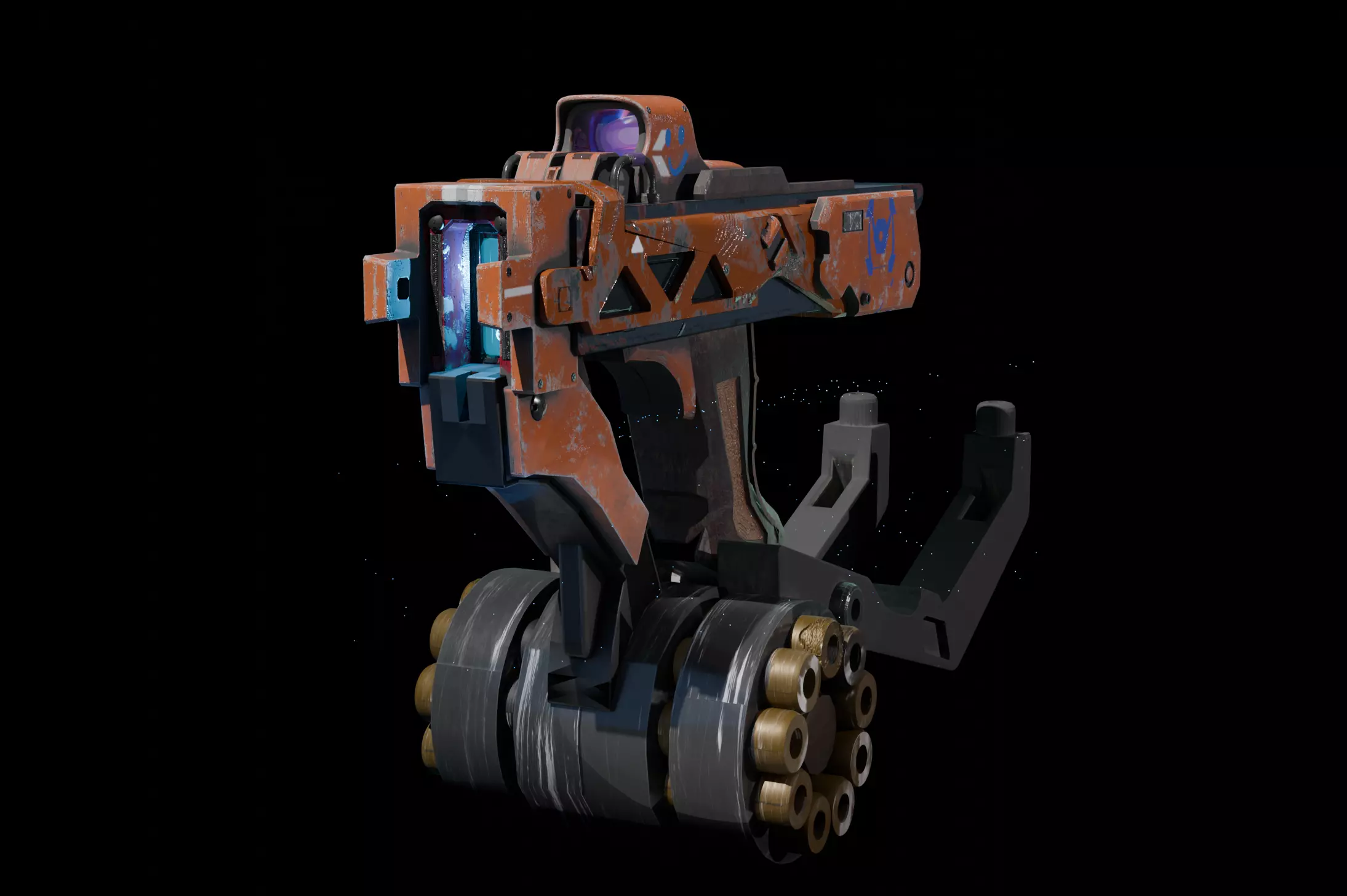 concept  gun Low-poly 3D model_0