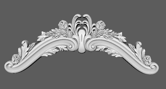 Central decor ornament for furniture 3D model_2