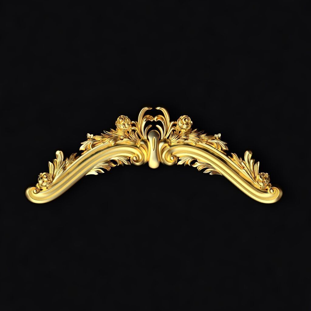 Central decor ornament for furniture 3D model_1