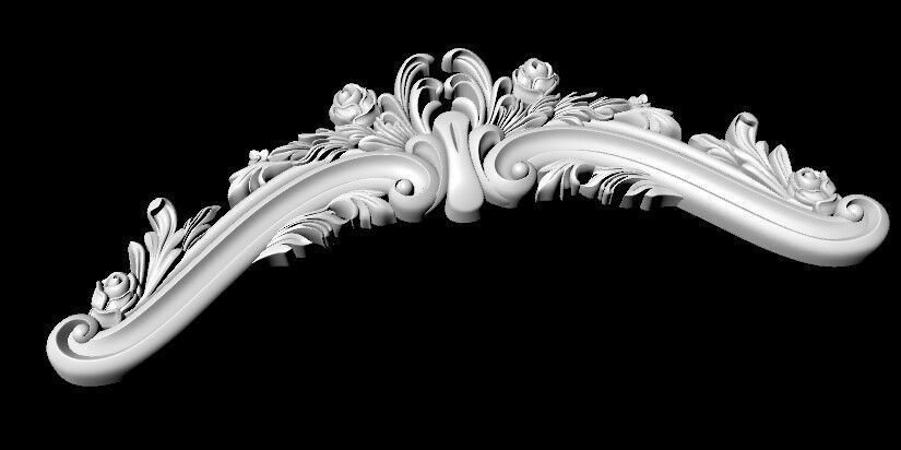 Central decor ornament for furniture 3D model_3