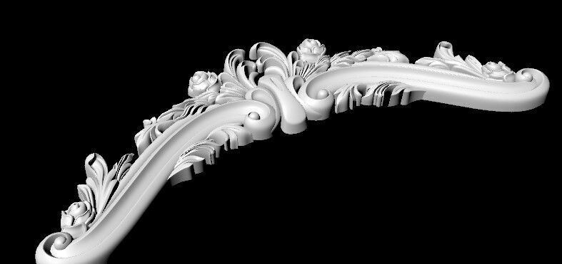 Central decor ornament for furniture 3D model_4