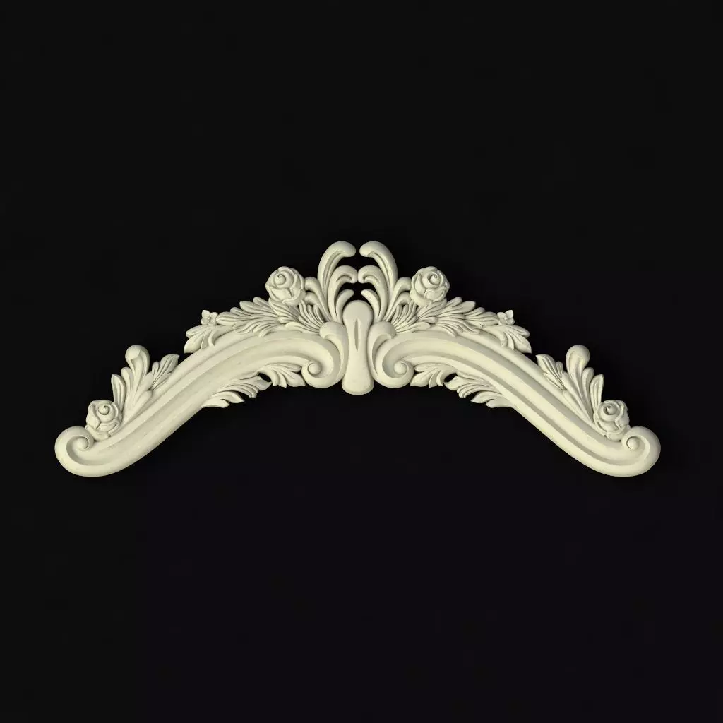 Central decor ornament for furniture 3D model_0