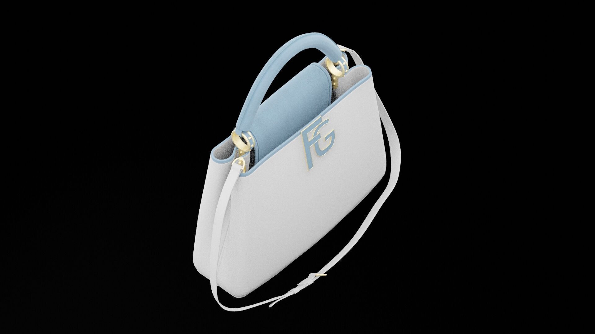Female Handbag Low-poly 3D model_1