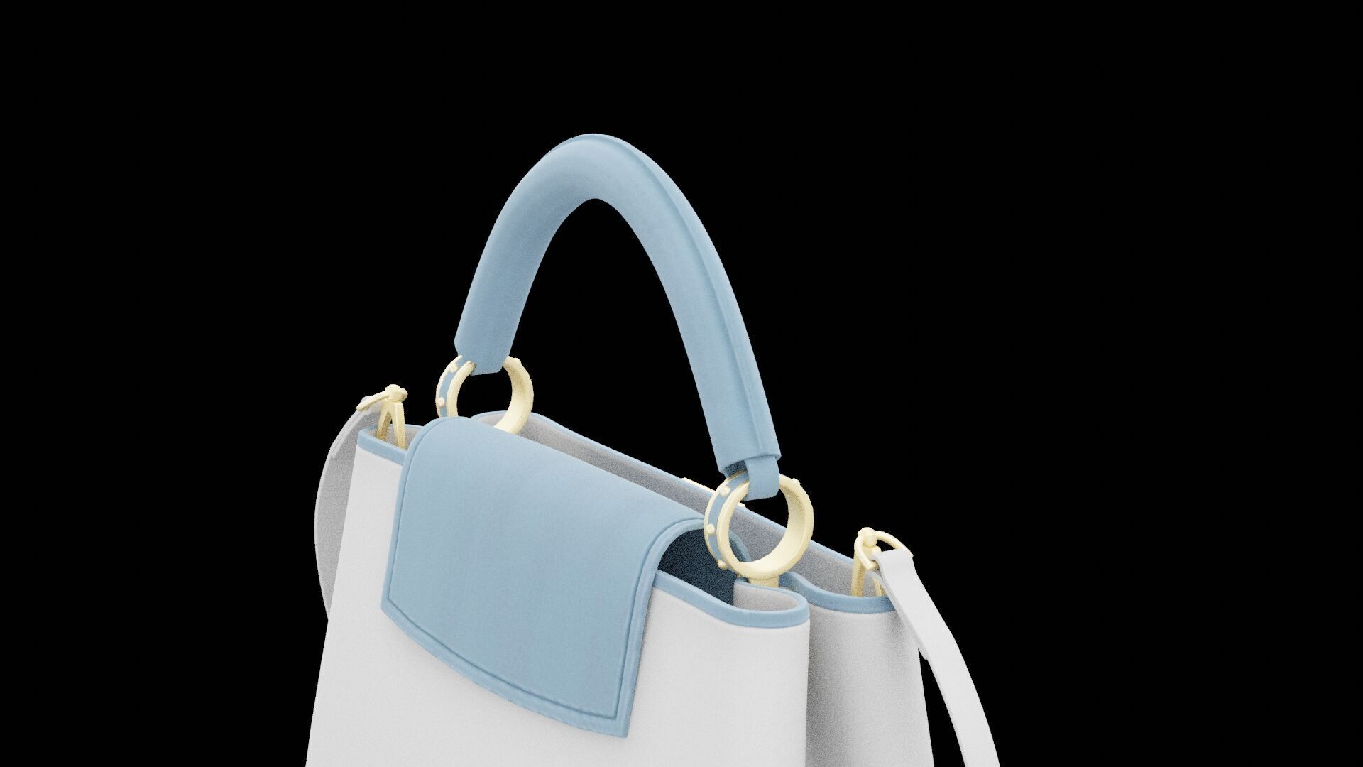 Female Handbag Low-poly 3D model_3