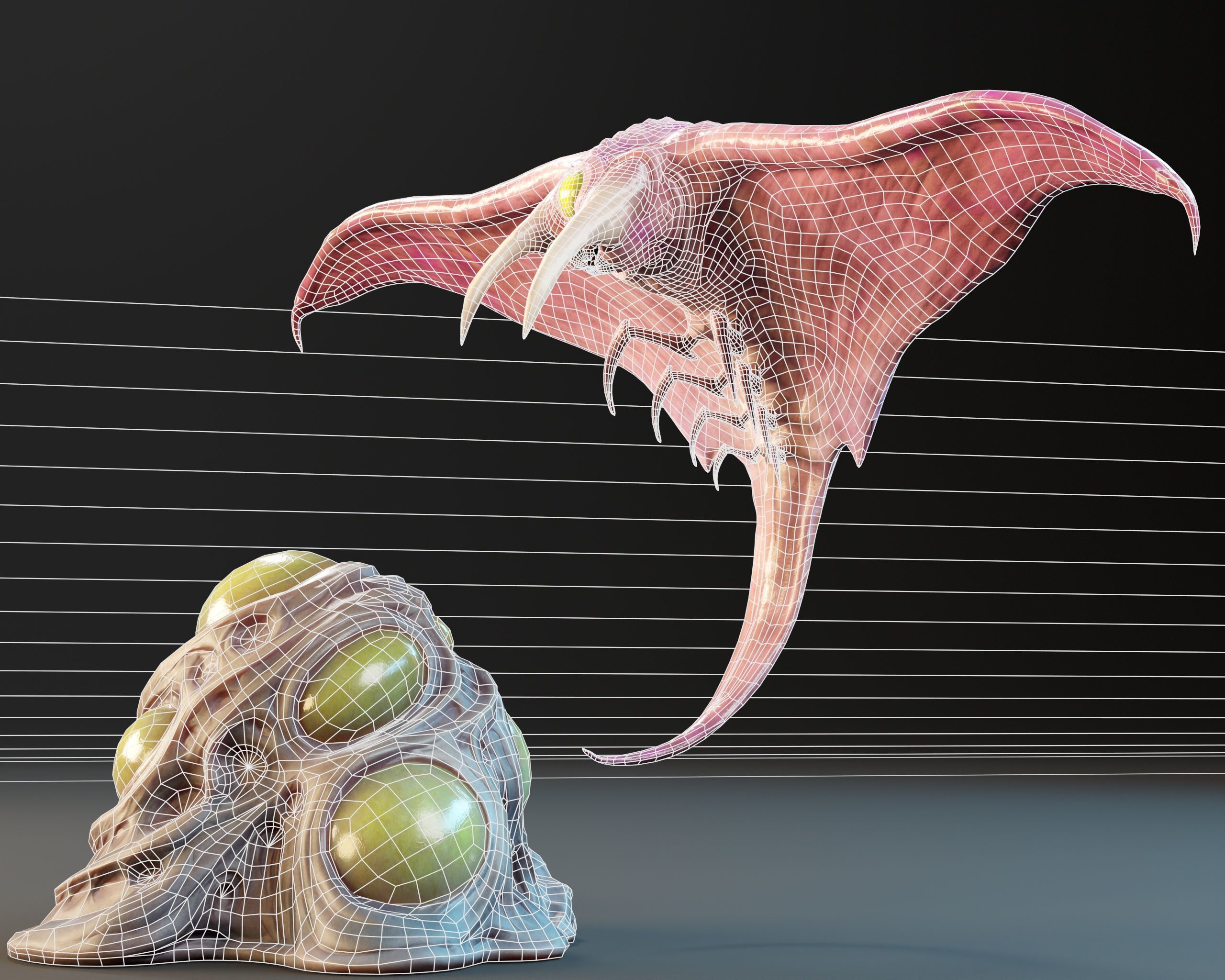 Alien Creatures  3D Model Collection_10
