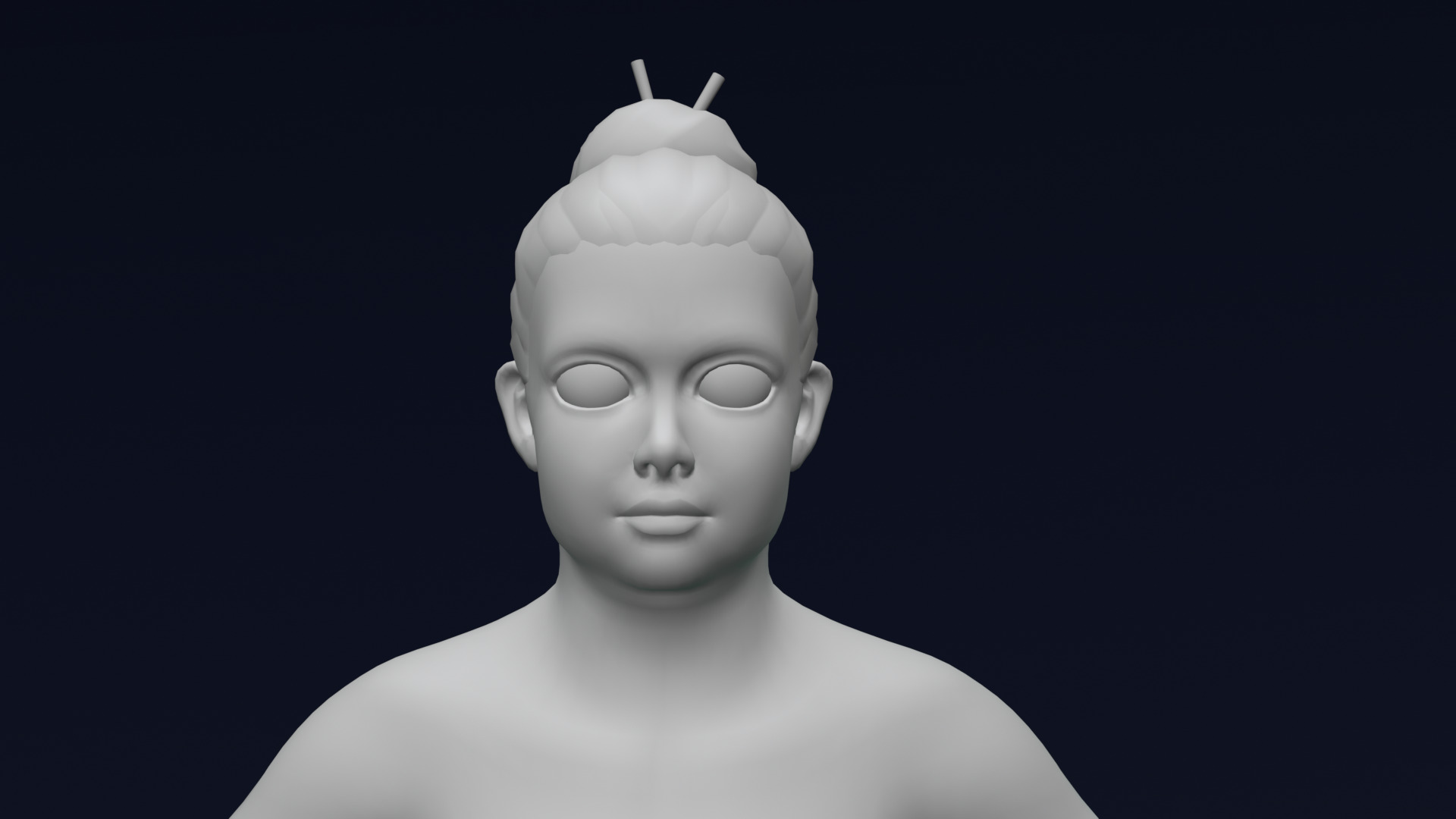 Stylized Fat Female Body Base Mesh Rigged with IK FK Switch Low-poly 3D model_8