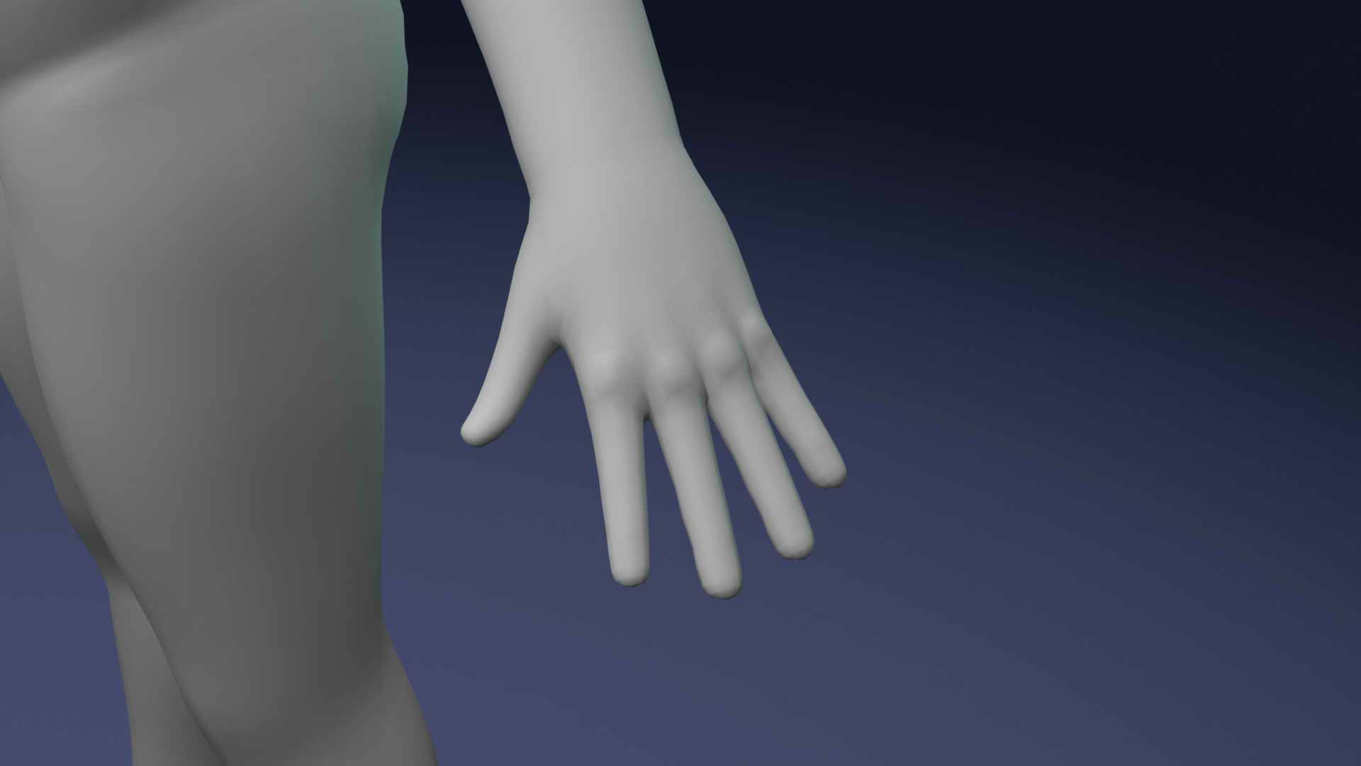 Stylized Fat Female Body Base Mesh Rigged with IK FK Switch Low-poly 3D model_13