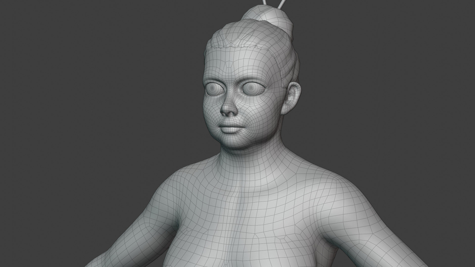 Stylized Fat Female Body Base Mesh Rigged with IK FK Switch Low-poly 3D model_20