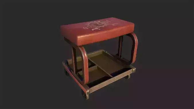Mechanic Mobile Seat Low-poly 3D model