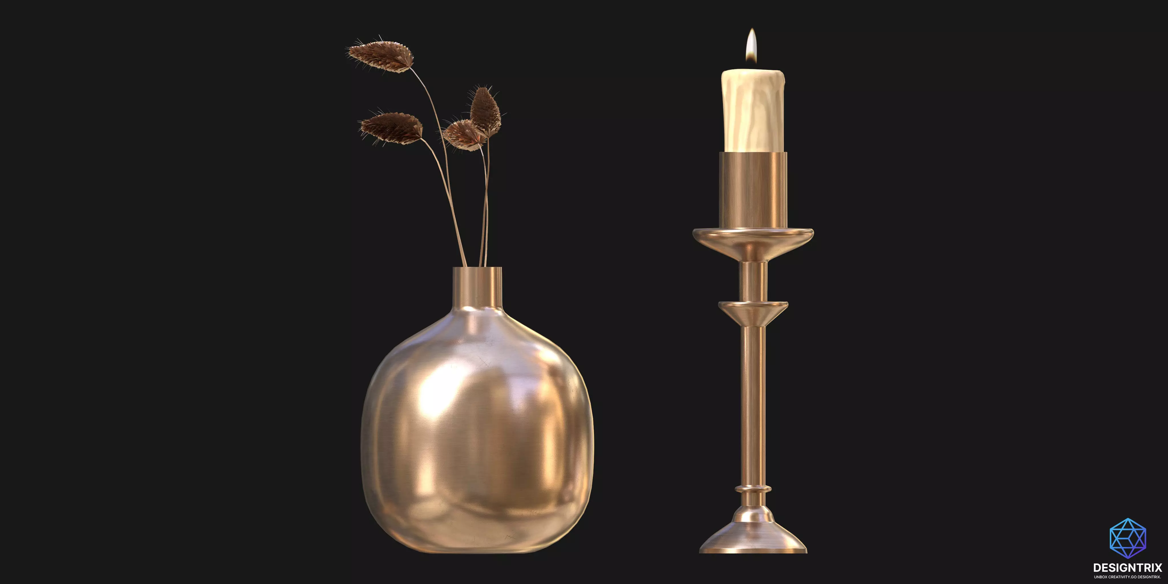 Vase Candle Stand 3D model_0
