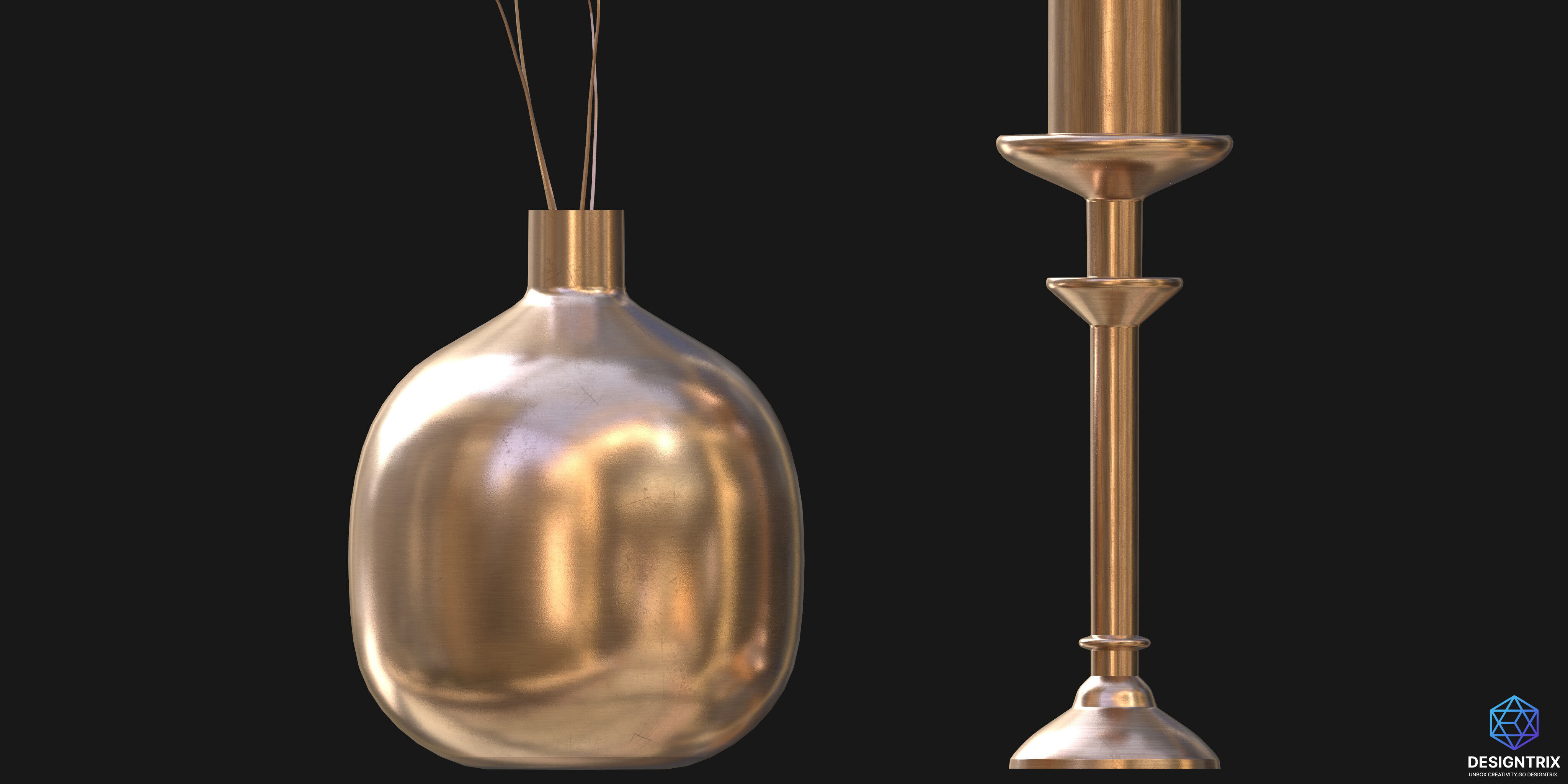 Vase Candle Stand 3D model_1