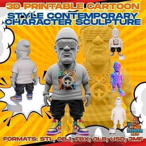 Streetwear Cool Character Figure 3D model