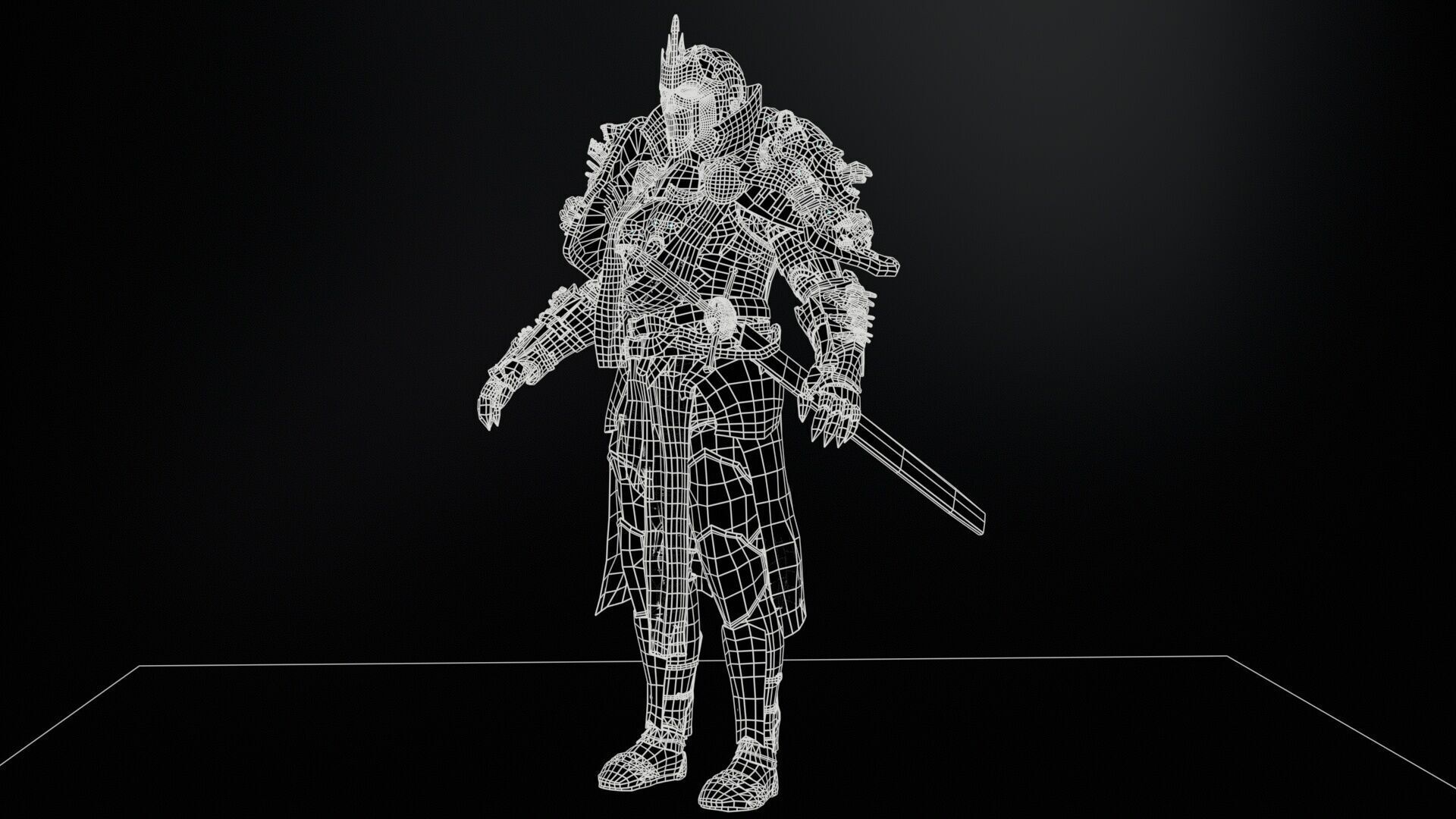 DarkKnight Remaster Low-poly 3D model_12