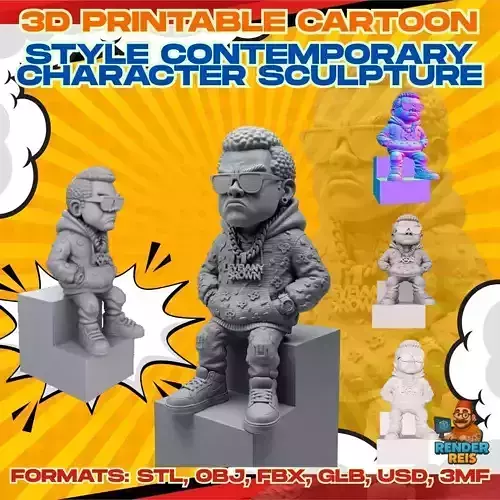 Seated Cool Character Figure 