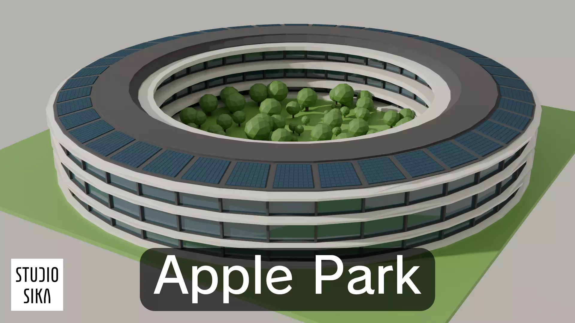 Apple Park Low-poly 3D model_0