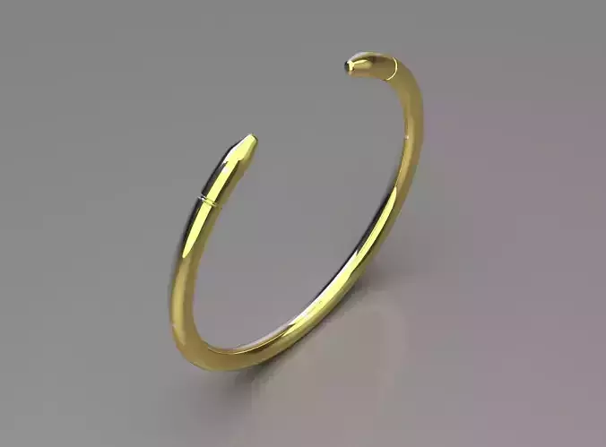 Simple cuff bracelet with yellow gold model bg0034