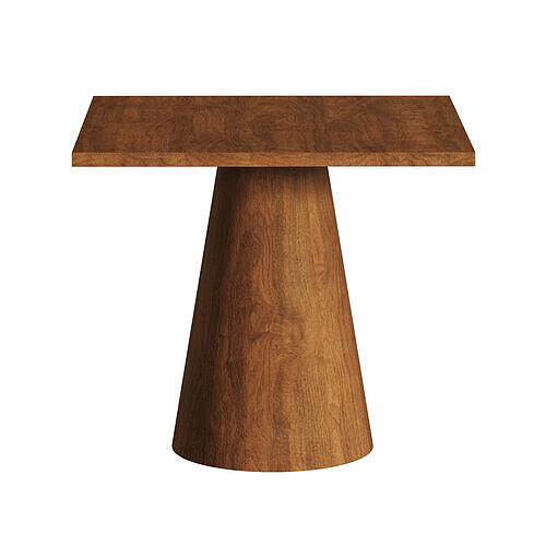 Square Sepia Wood Dining Table Low-poly 3D model