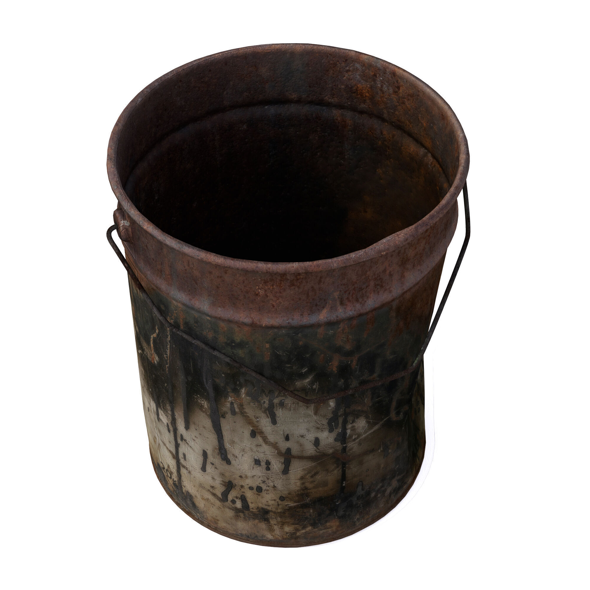 Old paint barrel 3D model_1