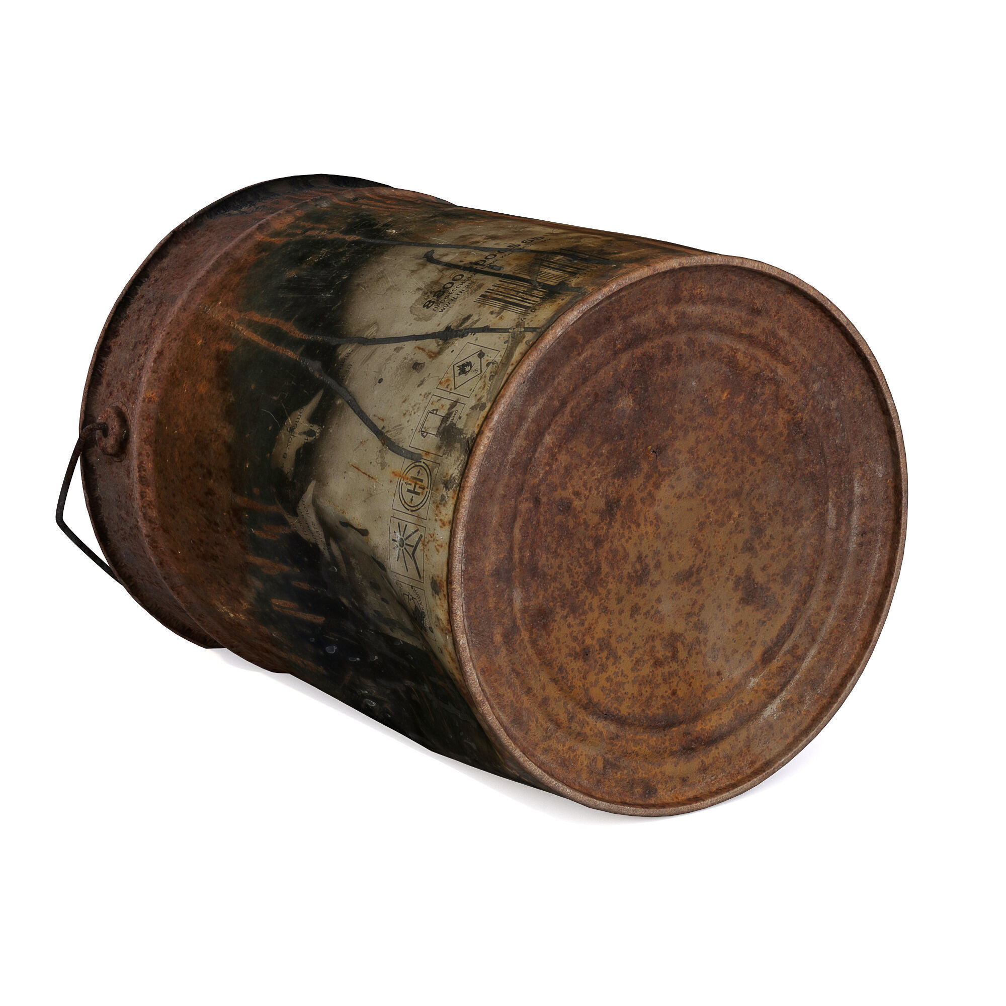 Old paint barrel 3D model_3