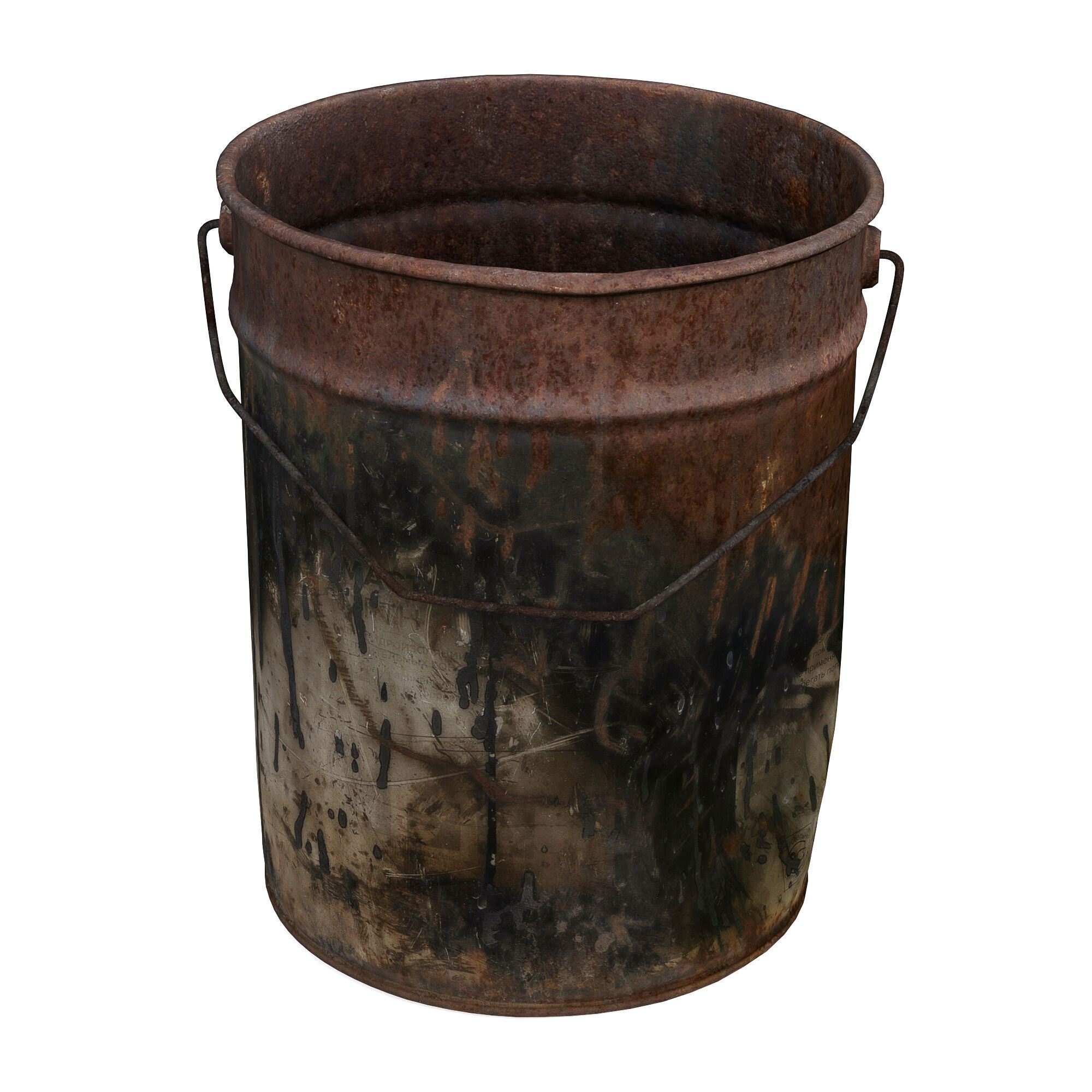 Old paint barrel 3D model_5