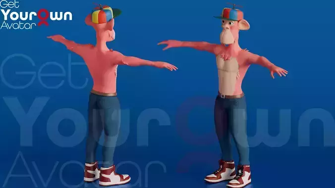 Stylized Monkey 3D Character Model Static Low-poly 3D model