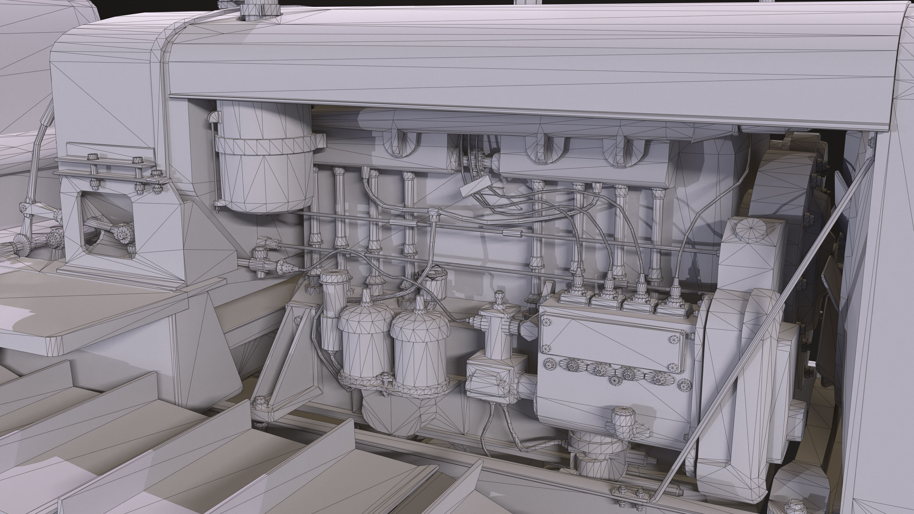 Tractor S-65 Stalinets USSR Low-poly 3D model_12