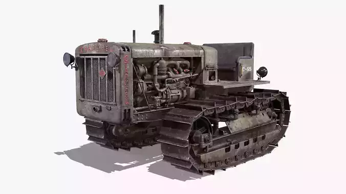 Tractor S-65 Stalinets USSR Low-poly 3D model
